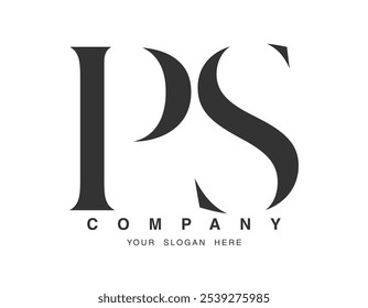 PS logo design. Initial letter p and s serif font style. Creative classic company name typography. Trendy logotype or identity. Vector illustration.