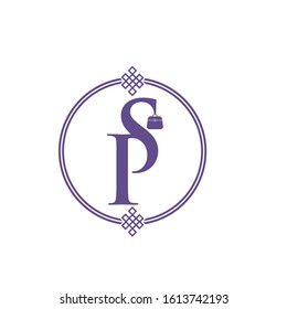ps logo design simple modern template