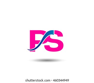PS Logo. Vector Graphic Branding Letter Element
