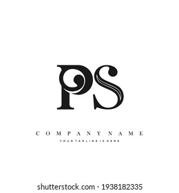 PS Minimal Luxury Initial Logo vector.