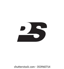 PS negative space letter logo