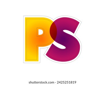 PS Post Script is an afterthought, thought that is occurring after the letter has been written and signed, colourful acronym text concept background