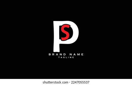 PS, SP, Abstract initial monogram letter alphabet logo design