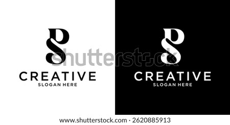 PS or SP initial letter logo design vector