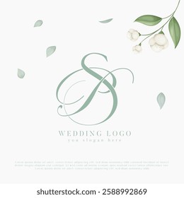 PS, SP Wedding Monogram Initial Letters Logo