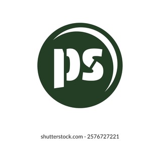 PS sport emblem or team logotype. Ball logo with a combination of Initial letter P and S for balls shop, sports company, training, club badge. Vector illustration.