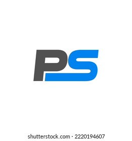 Icono de tipografía PS. PS sobre el nombre de la marca de fondo blanco.