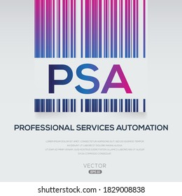 PSA mean (Professional Services Automation),Vector illustration.
