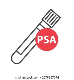 PSA (Prostate-Specific Antigen) blood test tube- vector illustration