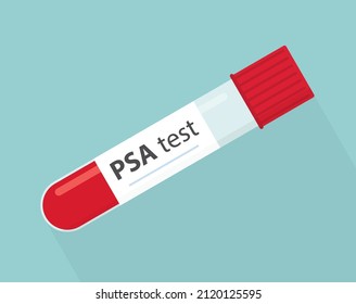 PSA test tube with blood sample- vector illustration