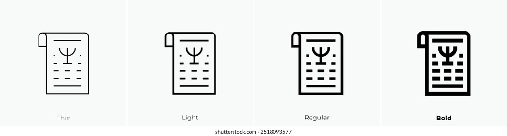 psalm icon. Thin, Light Regular And Bold style design isolated on white background