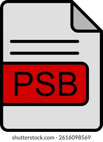 PSB File Format Line Vector Icon Design