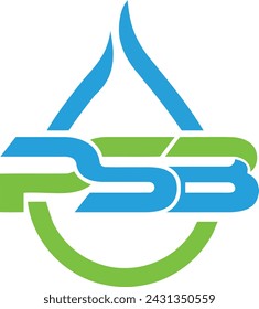 PSB water drop logo Template in a modern minimalist style