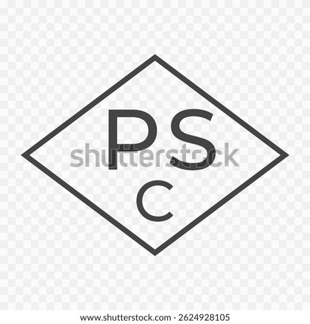 PSC certification diamond sign. Product mark