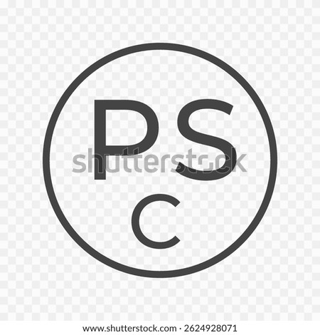 PSC certification round sign. Product mark
