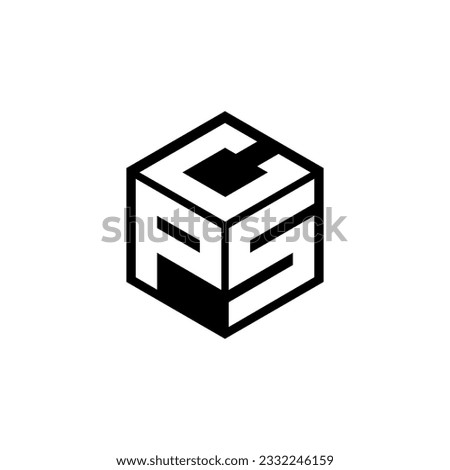 PSC letter logo design in illustration. Vector logo, calligraphy designs for logo, Poster, Invitation, etc.