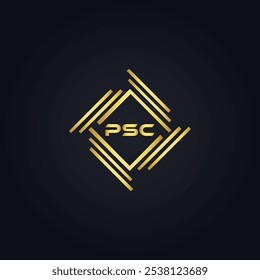 Logotipo do PSC. P S C design. Carta branca do PSC. PSC, P S C letra logotipo design. P S C letra logotipo design em OURO,