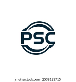 Logotipo do PSC. P S C design. Carta branca do PSC. PSC, P S C letra logotipo design. P S C letra logotipo design em OURO,