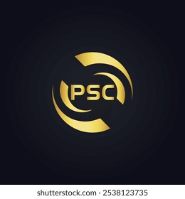 Logotipo do PSC. P S C design. Carta branca do PSC. PSC, P S C letra logotipo design. P S C letra logotipo design em OURO,