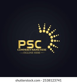 Logotipo do PSC. P S C design. Carta branca do PSC. PSC, P S C letra logotipo design. P S C letra logotipo design em OURO,