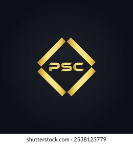 Logotipo do PSC. P S C design. Carta branca do PSC. PSC, P S C letra logotipo design. P S C letra logotipo design em OURO,