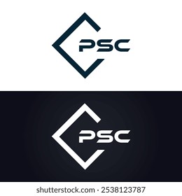 Logotipo do PSC. P S C design. Carta branca do PSC. PSC, P S C letra logotipo design. P S C letra logotipo design em OURO,