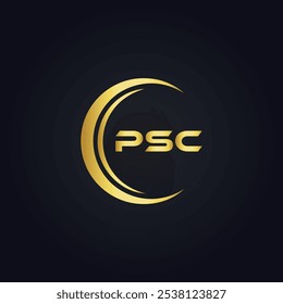 Logotipo do PSC. P S C design. Carta branca do PSC. PSC, P S C letra logotipo design. P S C letra logotipo design em OURO,