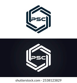 Logotipo do PSC. P S C design. Carta branca do PSC. PSC, P S C letra logotipo design. P S C letra logotipo design em OURO,