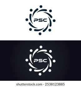 Logotipo do PSC. P S C design. Carta branca do PSC. PSC, P S C letra logotipo design. P S C letra logotipo design em OURO,