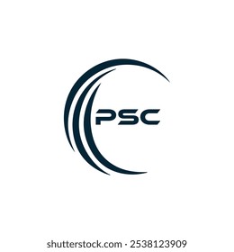 Logotipo do PSC. P S C design. Carta branca do PSC. PSC, P S C letra logotipo design. P S C letra logotipo design em OURO,