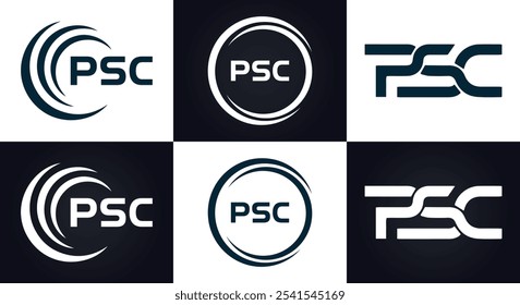 Logotipo do PSC. P S C design. Carta branca do PSC. PSC, P S C letra logotipo design. P S C letra logotipo design em OURO,