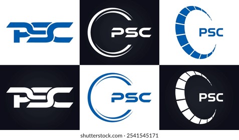 Logotipo do PSC. P S C design. Carta branca do PSC. PSC, P S C letra logotipo design. P S C letra logotipo design em OURO,