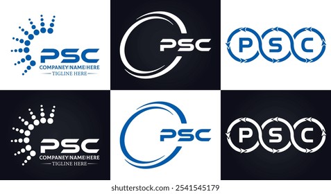 Logotipo do PSC. P S C design. Carta branca do PSC. PSC, P S C letra logotipo design. P S C letra logotipo design em OURO,