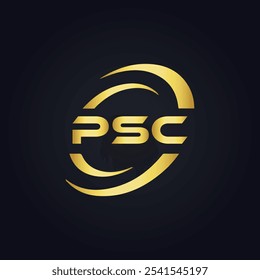 Logotipo do PSC. P S C design. Carta branca do PSC. PSC, P S C letra logotipo design. P S C letra logotipo design em OURO,