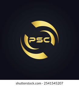 Logotipo do PSC. P S C design. Carta branca do PSC. PSC, P S C letra logotipo design. P S C letra logotipo design em OURO,