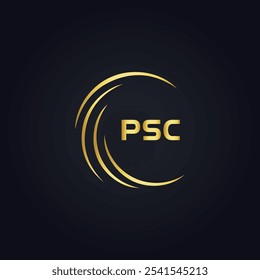 Logotipo do PSC. P S C design. Carta branca do PSC. PSC, P S C letra logotipo design. P S C letra logotipo design em OURO,