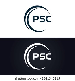 Logotipo do PSC. P S C design. Carta branca do PSC. PSC, P S C letra logotipo design. P S C letra logotipo design em OURO,