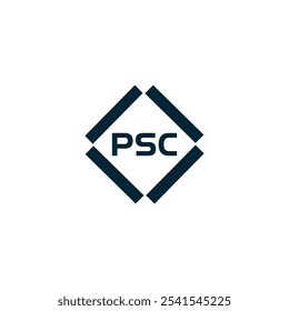 PSC logo. P S C design. White PSC letter. PSC, P S C letter logo design. P S C letter logo design in GOLD,