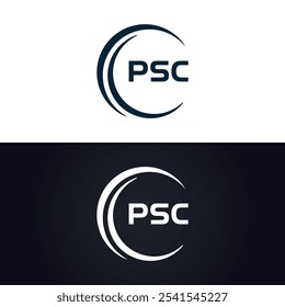 Logotipo do PSC. P S C design. Carta branca do PSC. PSC, P S C letra logotipo design. P S C letra logotipo design em OURO,