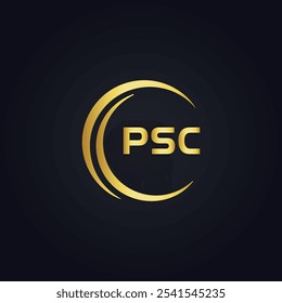 Logotipo do PSC. P S C design. Carta branca do PSC. PSC, P S C letra logotipo design. P S C letra logotipo design em OURO,