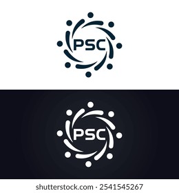 Logotipo do PSC. P S C design. Carta branca do PSC. PSC, P S C letra logotipo design. P S C letra logotipo design em OURO,