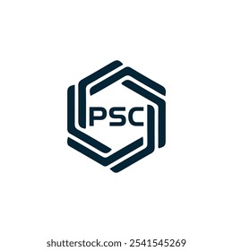 Logotipo do PSC. P S C design. Carta branca do PSC. PSC, P S C letra logotipo design. P S C letra logotipo design em OURO,