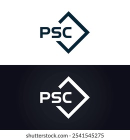 Logotipo do PSC. P S C design. Carta branca do PSC. PSC, P S C letra logotipo design. P S C letra logotipo design em OURO,