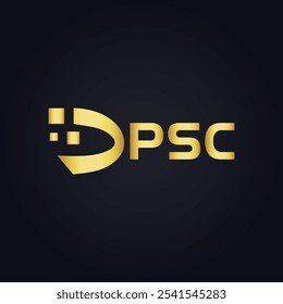 Logotipo do PSC. P S C design. Carta branca do PSC. PSC, P S C letra logotipo design. P S C letra logotipo design em OURO,