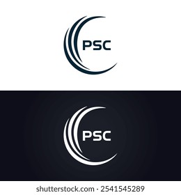 Logotipo do PSC. P S C design. Carta branca do PSC. PSC, P S C letra logotipo design. P S C letra logotipo design em OURO,