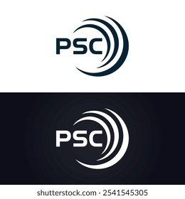 Logotipo do PSC. P S C design. Carta branca do PSC. PSC, P S C letra logotipo design. P S C letra logotipo design em OURO,