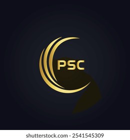 Logotipo do PSC. P S C design. Carta branca do PSC. PSC, P S C letra logotipo design. P S C letra logotipo design em OURO,