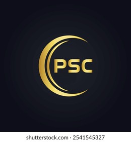 Logotipo do PSC. P S C design. Carta branca do PSC. PSC, P S C letra logotipo design. P S C letra logotipo design em OURO,