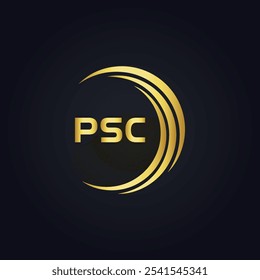 Logotipo do PSC. P S C design. Carta branca do PSC. PSC, P S C letra logotipo design. P S C letra logotipo design em OURO,