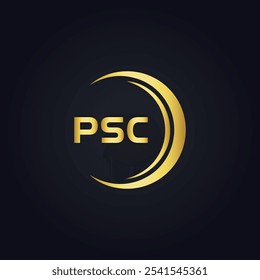 Logotipo do PSC. P S C design. Carta branca do PSC. PSC, P S C letra logotipo design. P S C letra logotipo design em OURO,